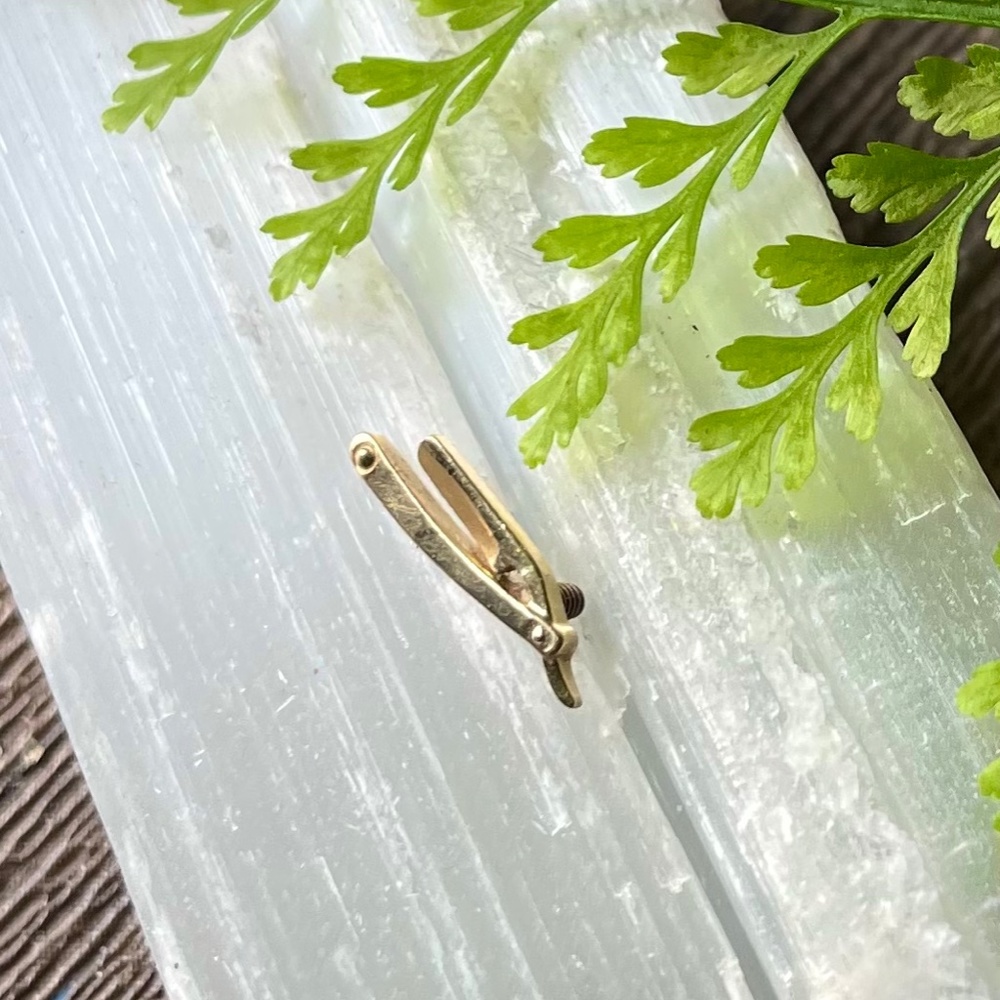 BVLA Straight Razor 14K Yellow Gold Threaded End - Picture 2 of 2